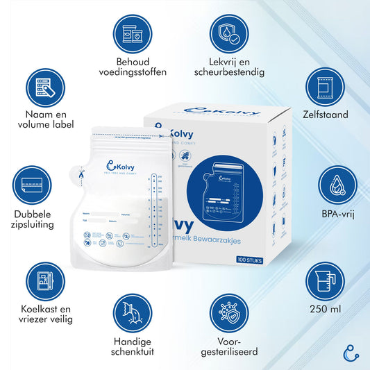 Moedermelkbewaarzakjes Kolvy