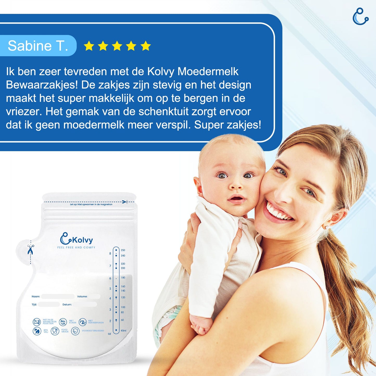 Moedermelkbewaarzakjes Kolvy