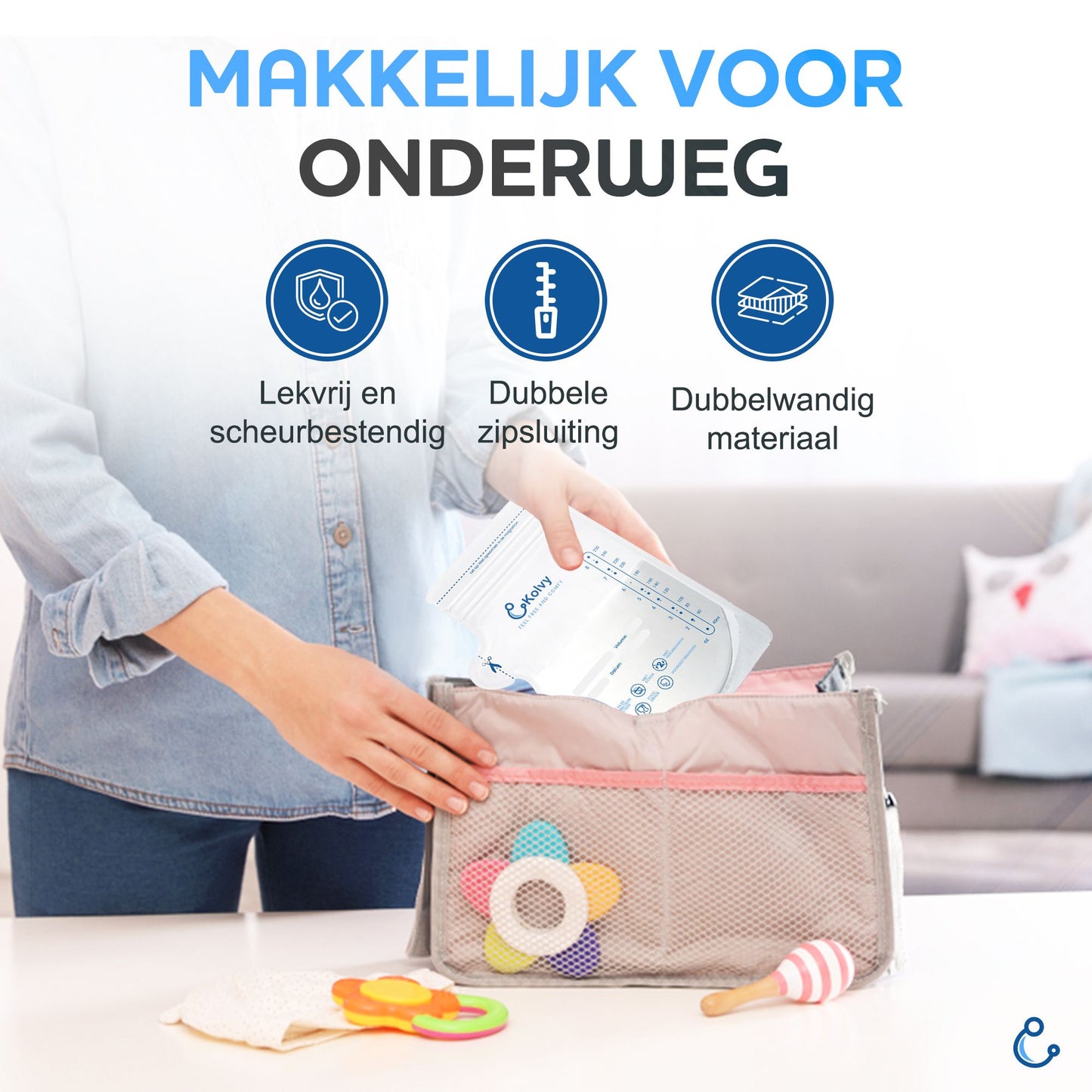 Moedermelkbewaarzakjes Kolvy