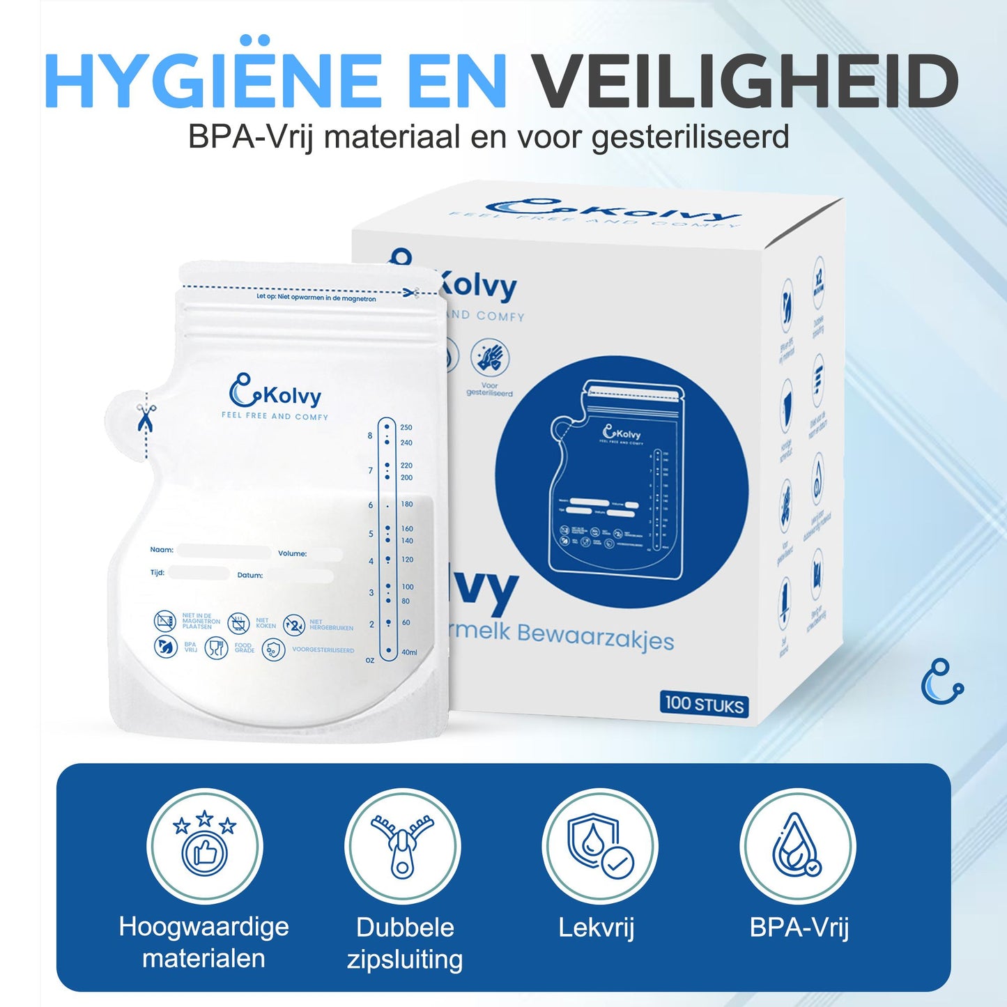 Moedermelkbewaarzakjes Kolvy