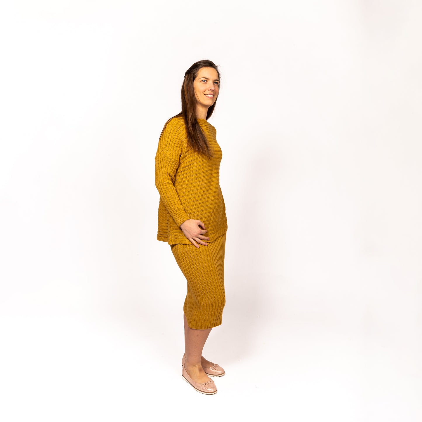 Tweedelige set Gaby mosterd