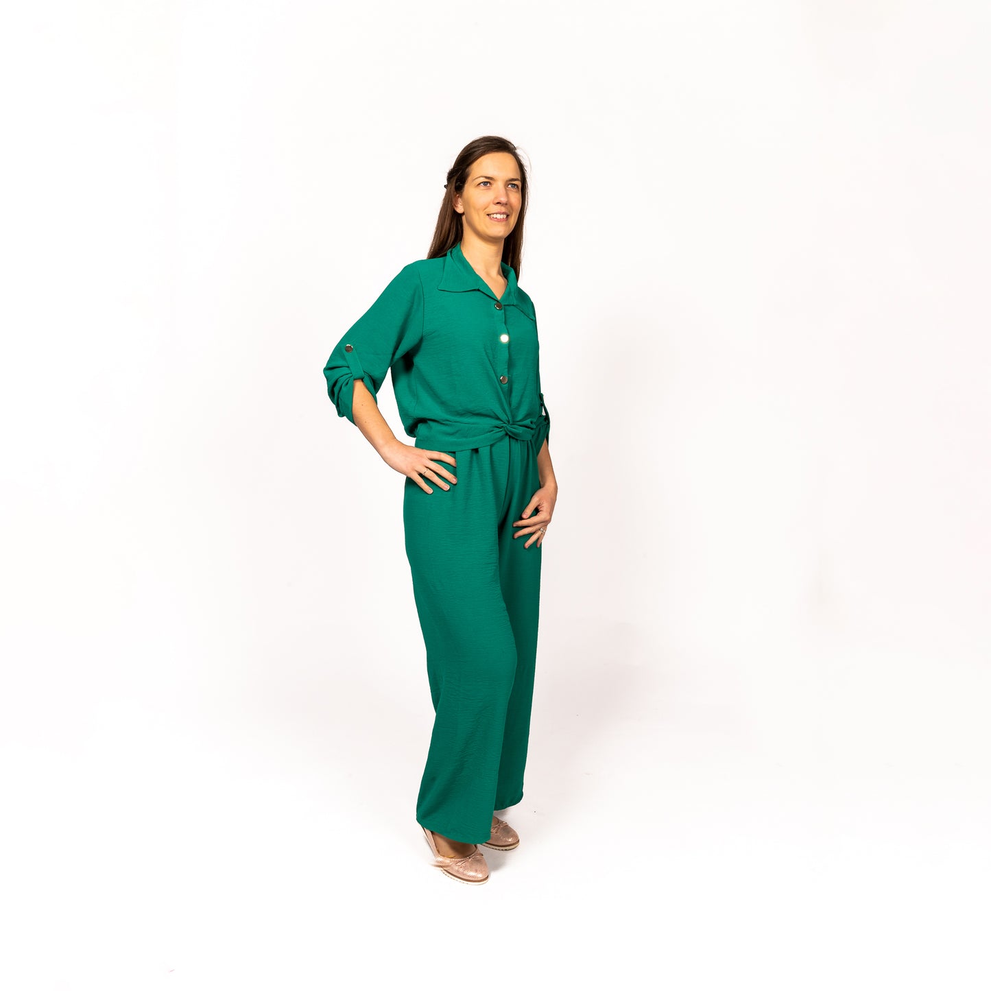 Tweedelige set (blouse + broek) (verkrijgbaar in meerdere kleuren)