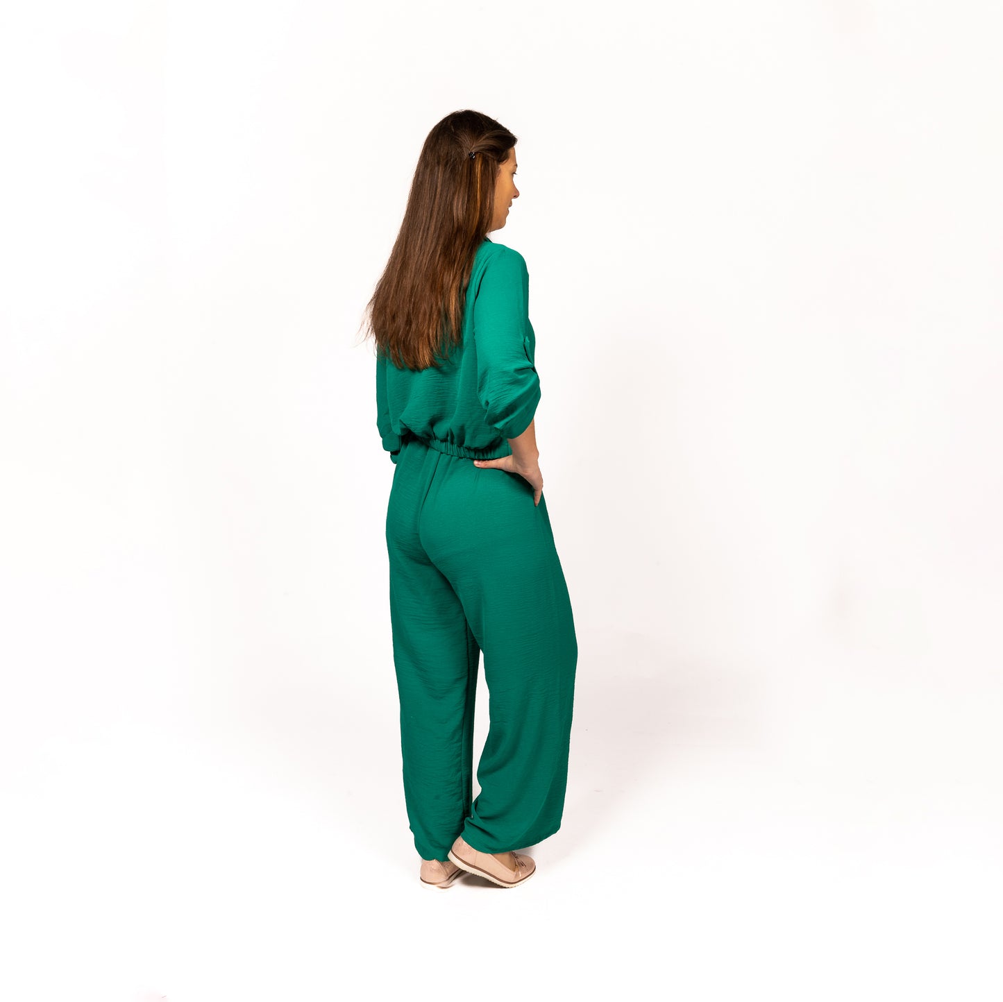 Tweedelige set (blouse + broek) (verkrijgbaar in meerdere kleuren)