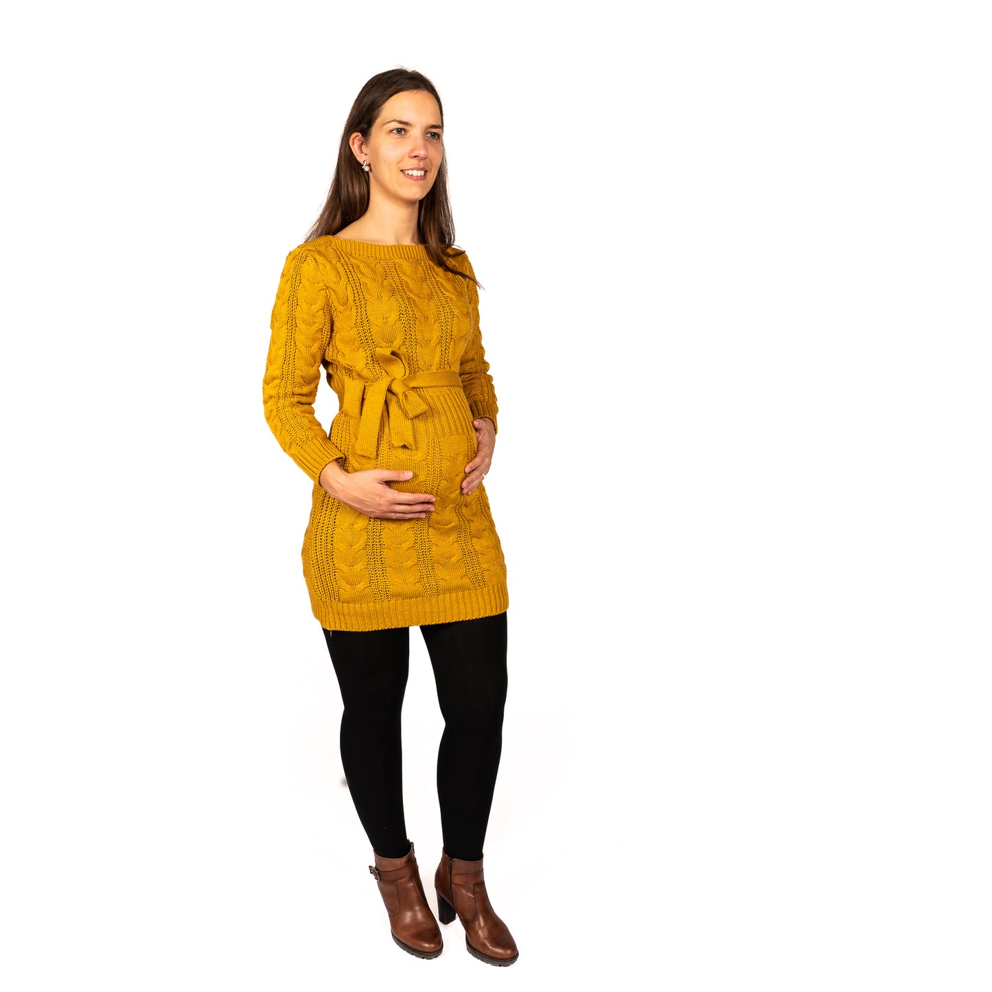 Gebreide Jurk Désirée met riem (verkrijgbaar in meerdere kleuren)