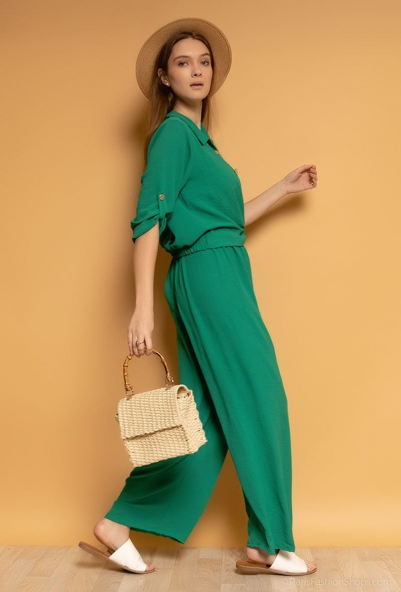 Tweedelige set (blouse + broek) (verkrijgbaar in meerdere kleuren)
