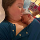 Bevallingsjurk 'Blauw' met newbornset