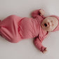 Bevallingsjurk 'Roze' met newbornset