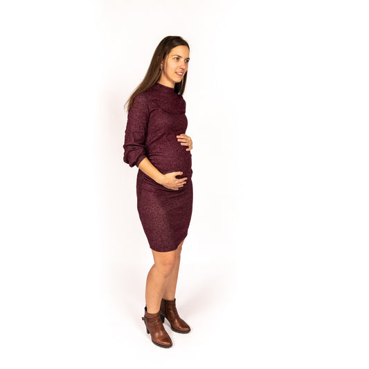 Zwangerschapsjurk Alyssa met lange mouwen (verkrijgbaar in meerdere kleuren)