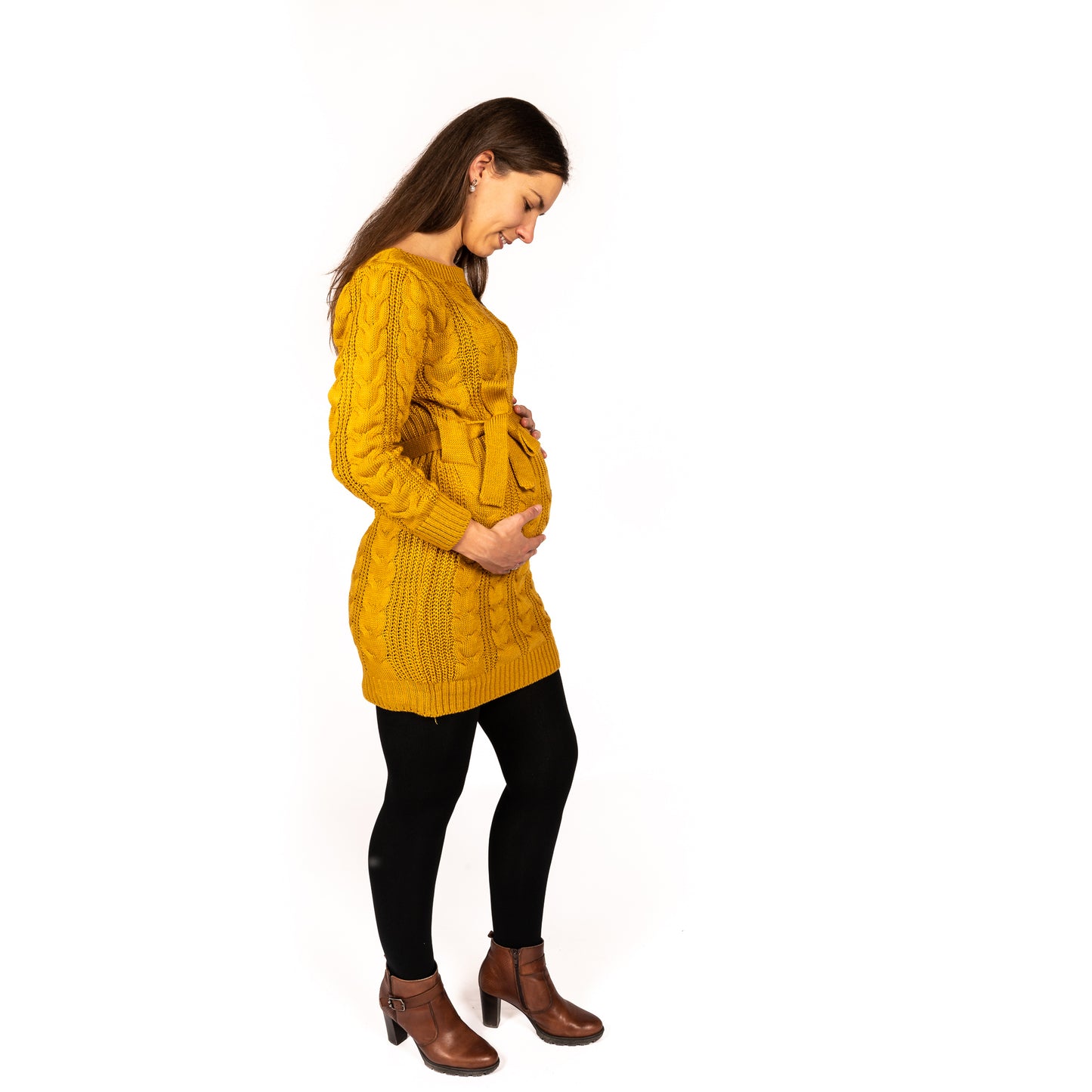 Gebreide Jurk Désirée met riem (verkrijgbaar in meerdere kleuren)