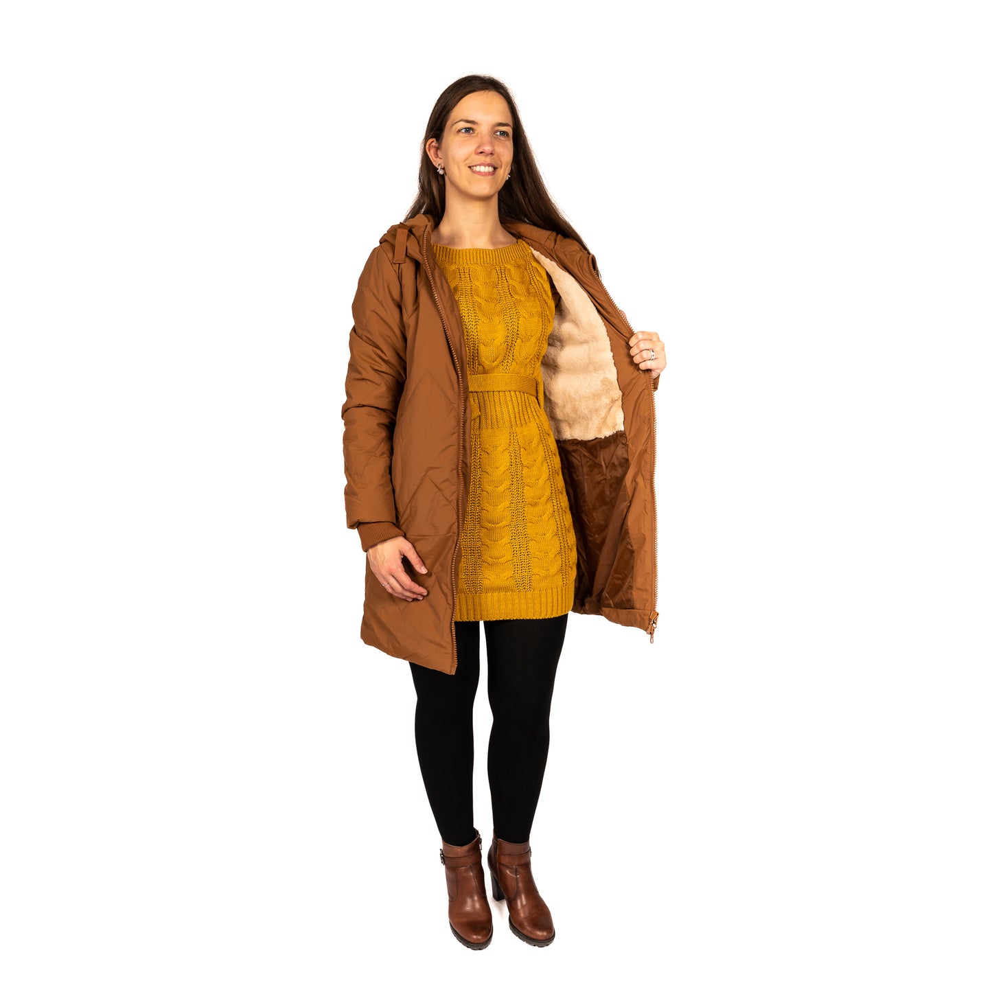 Gebreide Jurk Désirée met riem (verkrijgbaar in meerdere kleuren)