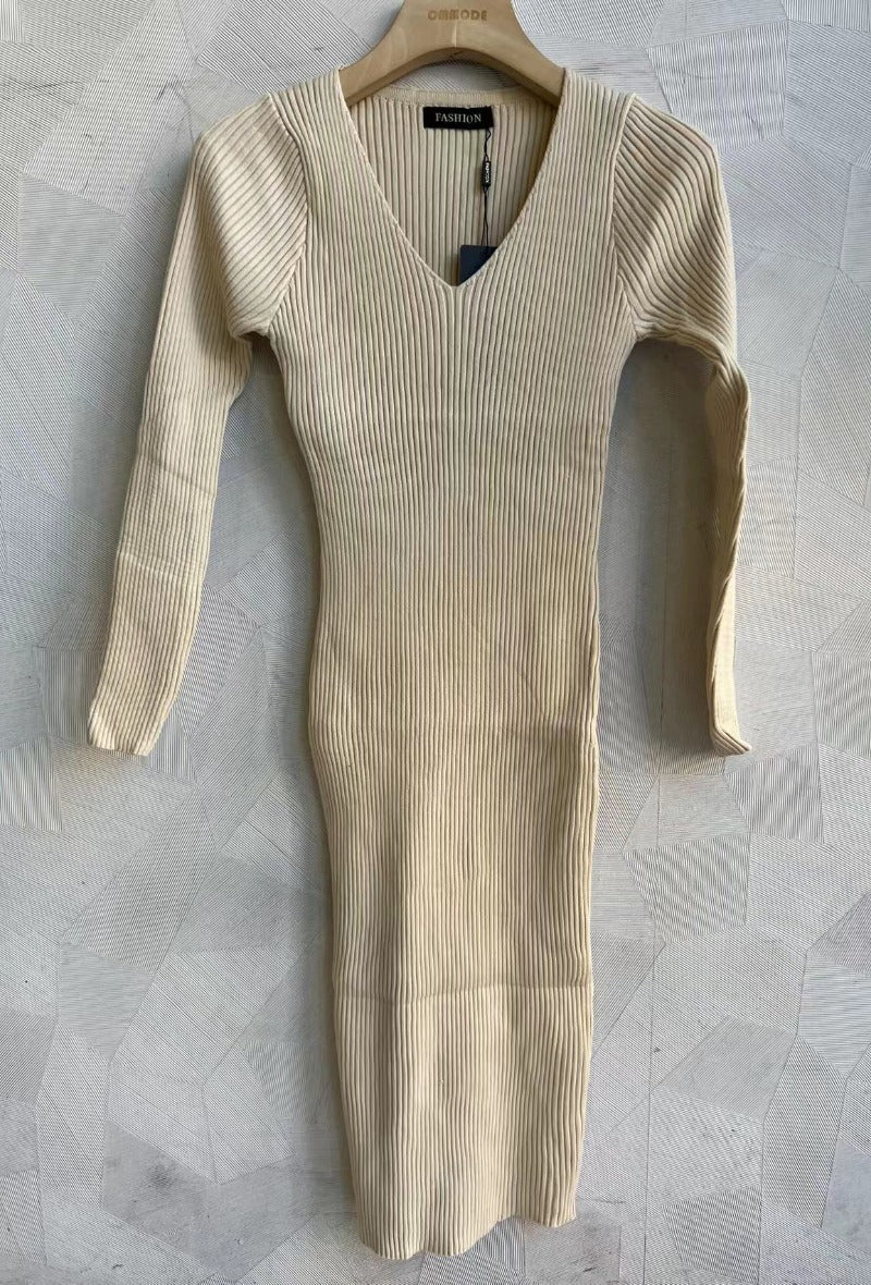Gebreide jurk Berniss met lange mouwen (verkrijgbaar in meerdere kleuren)