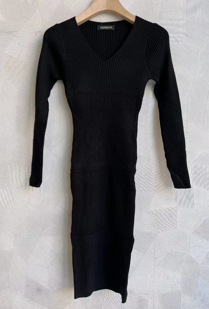 Gebreide jurk Berniss met lange mouwen (verkrijgbaar in meerdere kleuren)