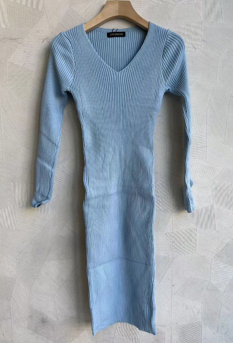 Gebreide jurk Berniss met lange mouwen (verkrijgbaar in meerdere kleuren)