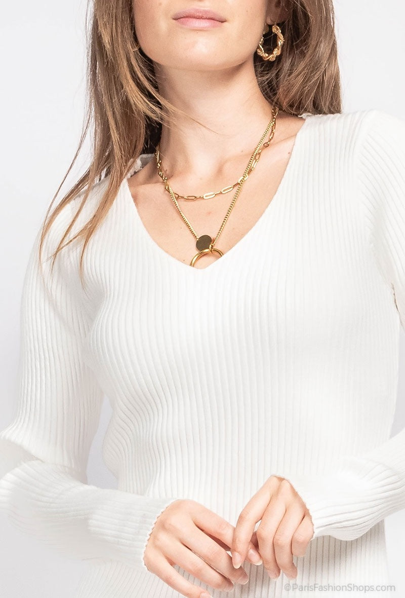 Gebreide jurk Berniss met lange mouwen (verkrijgbaar in meerdere kleuren)