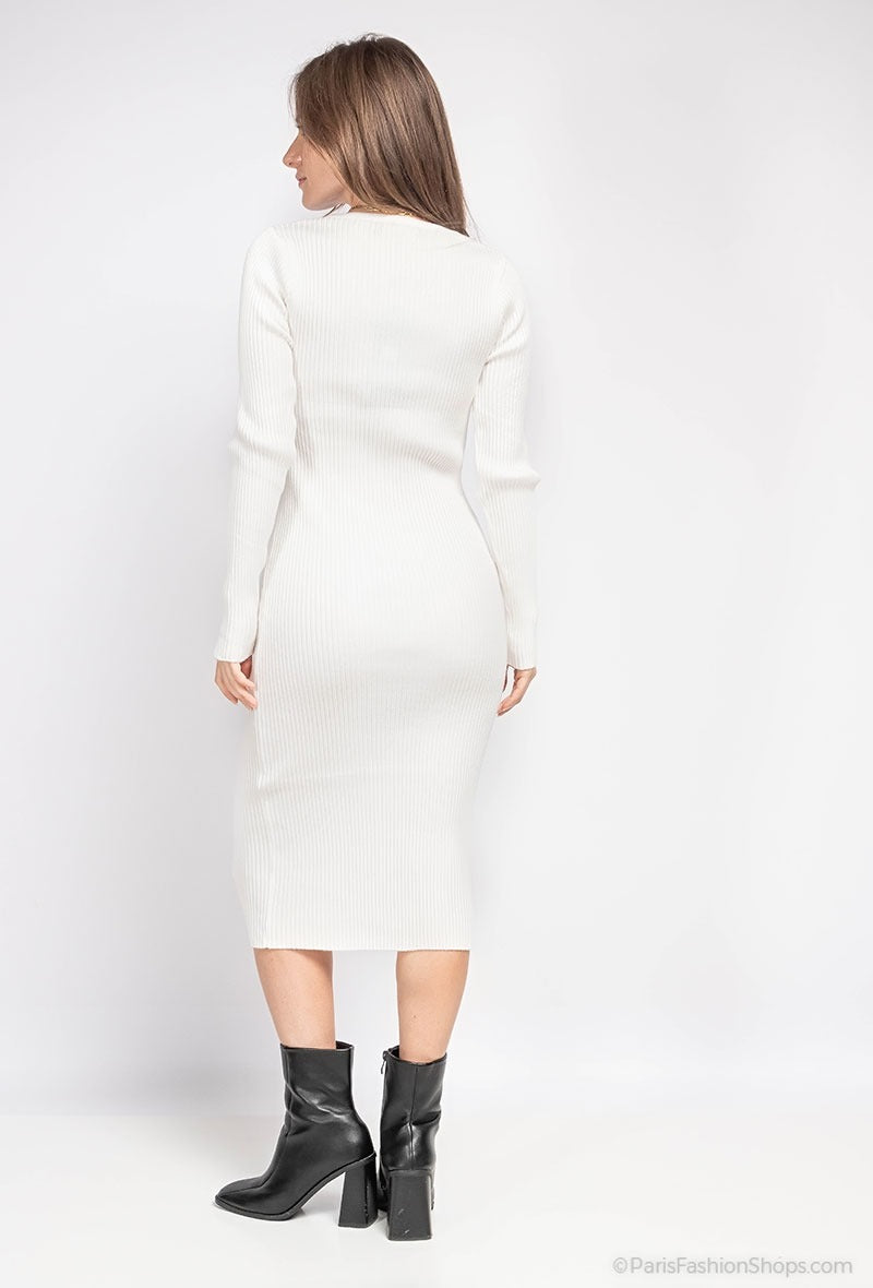 Gebreide jurk Berniss met lange mouwen (verkrijgbaar in meerdere kleuren)