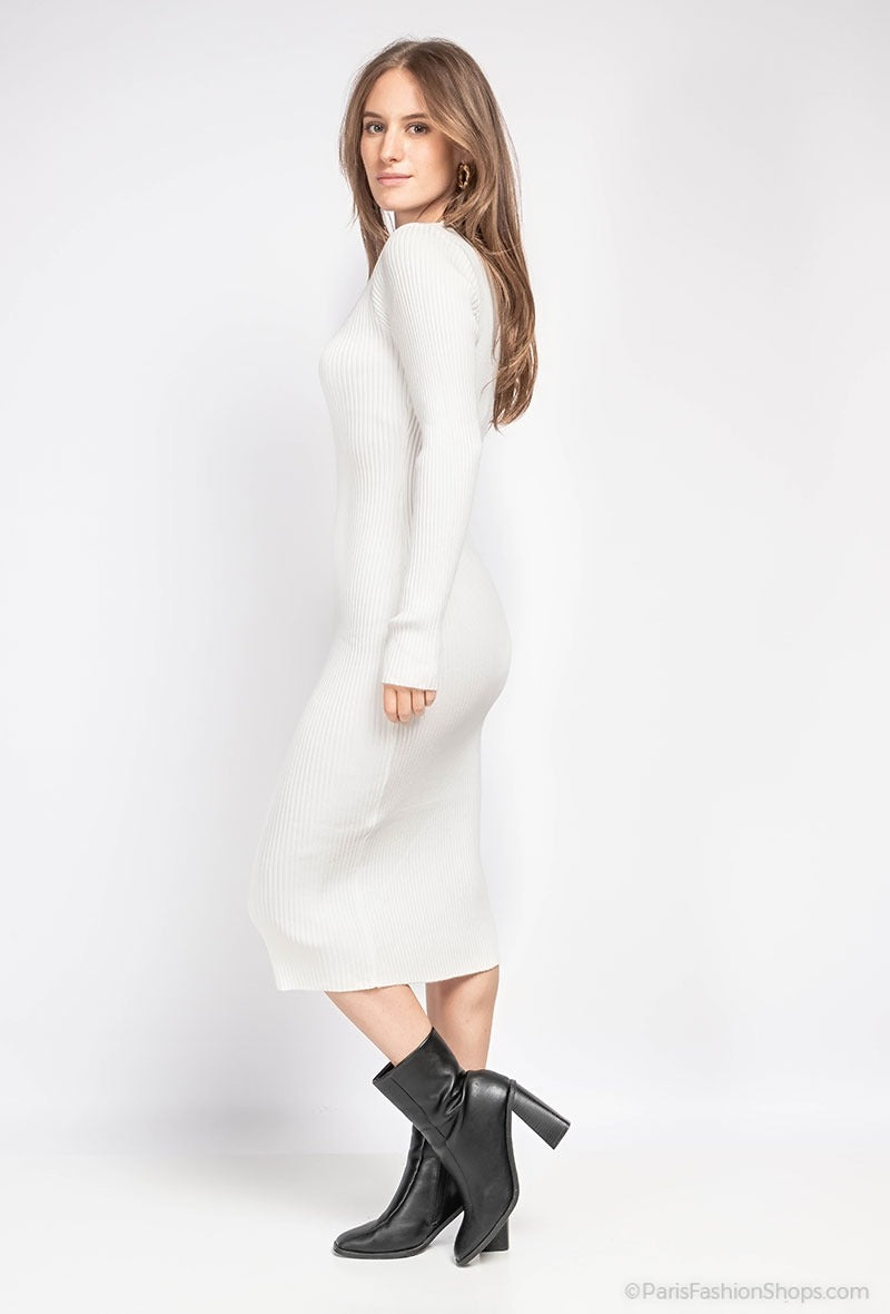 Gebreide jurk Berniss met lange mouwen (verkrijgbaar in meerdere kleuren)