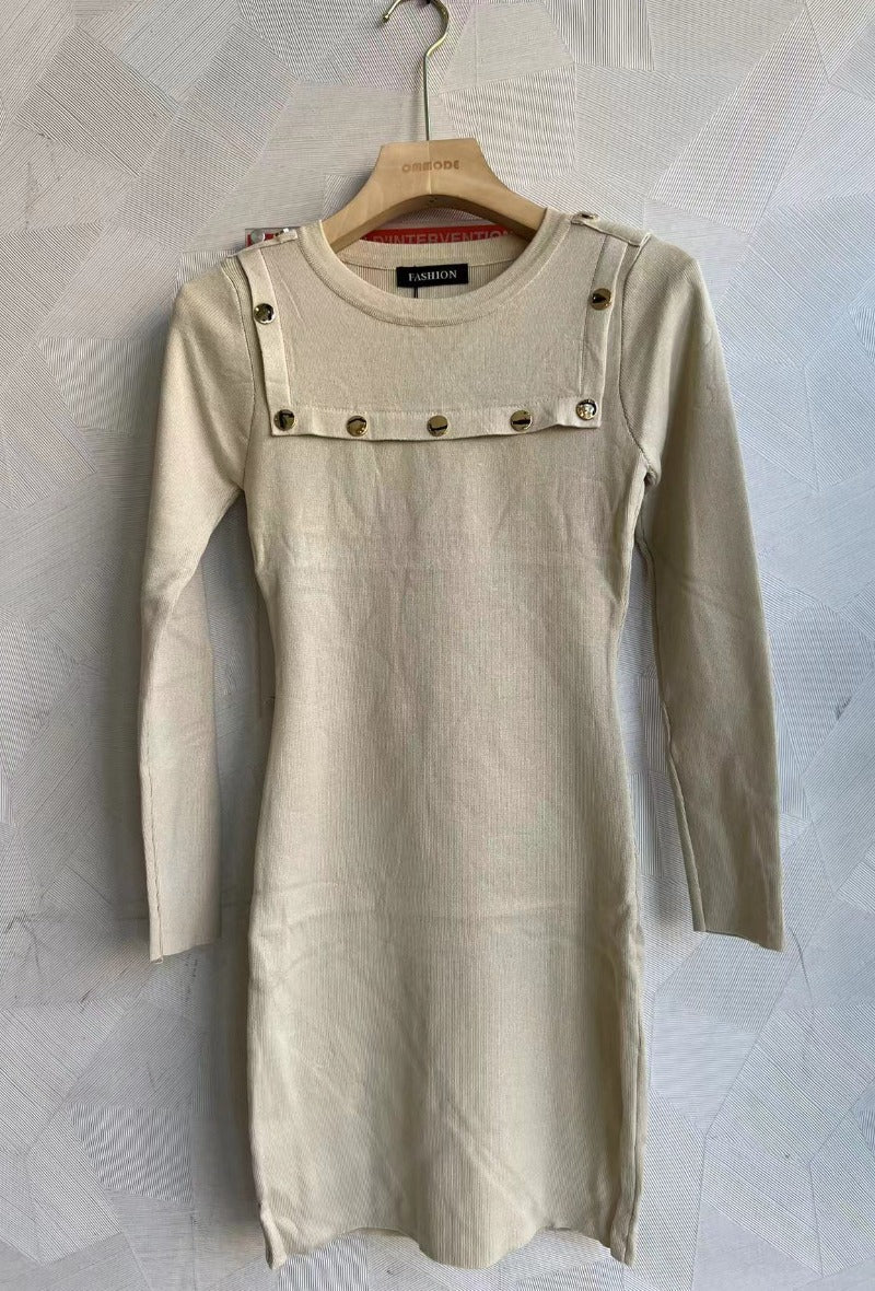 Jurk Blanche met knopen (verkrijgbaar in meerdere kleuren)