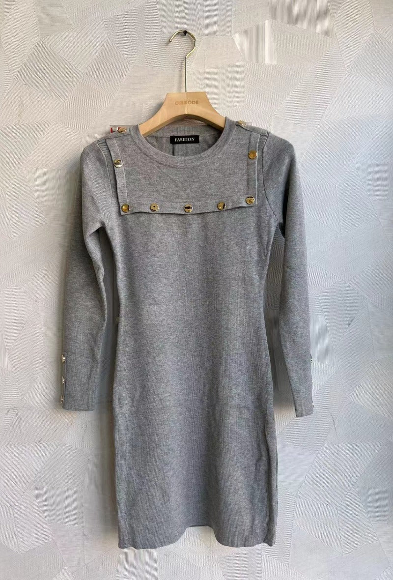 Jurk Blanche met knopen (verkrijgbaar in meerdere kleuren)