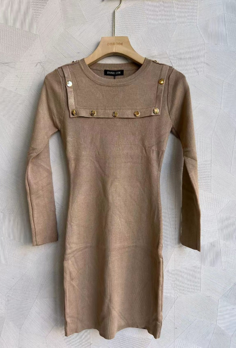 Jurk Blanche met knopen (verkrijgbaar in meerdere kleuren)