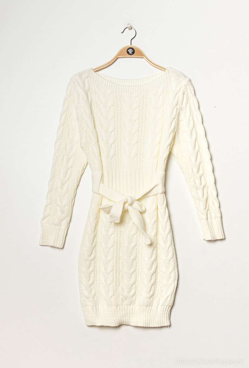 Gebreide Jurk Désirée met riem (verkrijgbaar in meerdere kleuren)